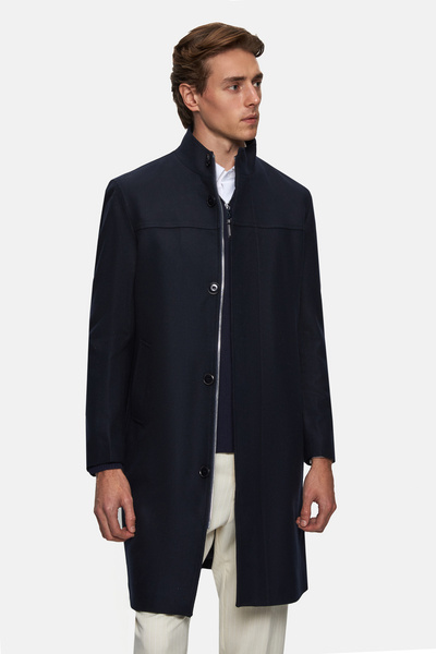 Tween Slim Fit Lacivert Düz Palto