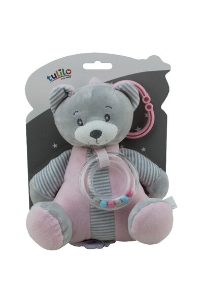Tulilo Cutie muzicală ursuleț de pluș roz 18 cm