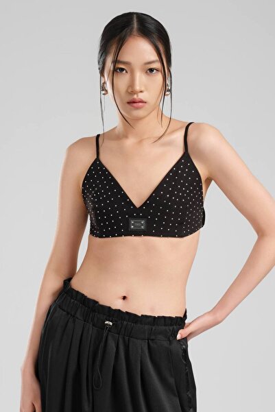 tw3 Ženski kompletni lepljivi Sa kamenim detaljima dizajn Skraćeni kroj bustier