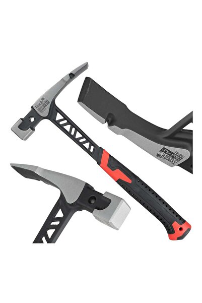 GEKO Антишоков моноблоков дърводелецски чук 680 г с магнит и екстрактор за пи...