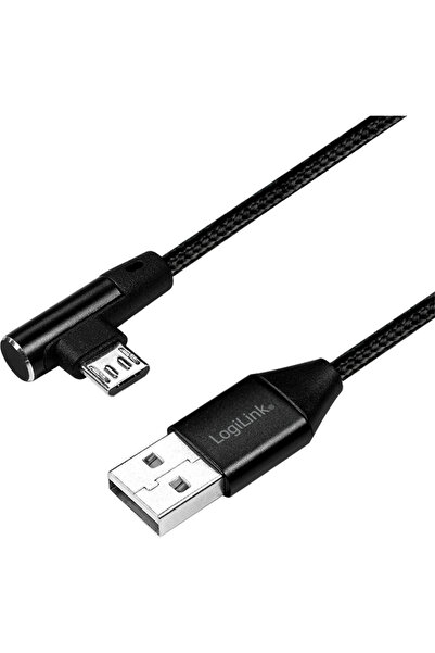 LogiLink - USB 2.0 la micro-USB (unghi de 90°) mascul, 0,3 m