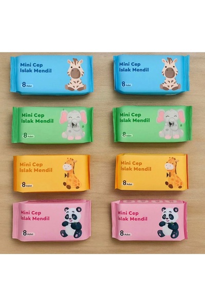 Mix Mini cep ıslak mendil-1 paket-8 yaprak