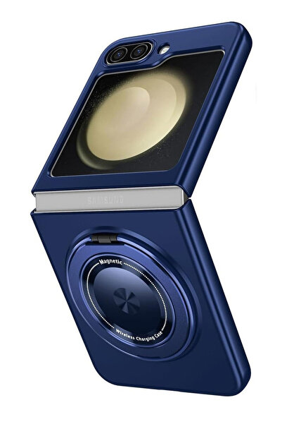 OEM Magnetic Kickstand Protective Case for Samsung Galaxy Z Flip 5, Dark Blue