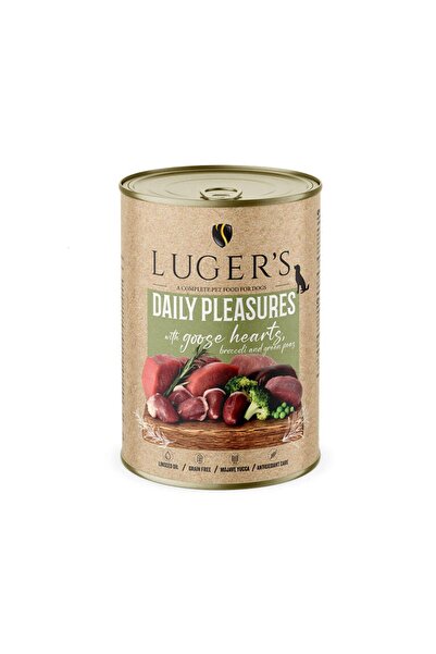 LUGER'S Hrana umeda pentru caini adulti, Daily Pleasures, cu inimi de gasca s...