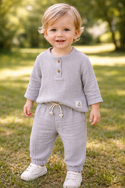 Baby Wood Erkek Çocuk Müslin Takım (Üst + Alt)