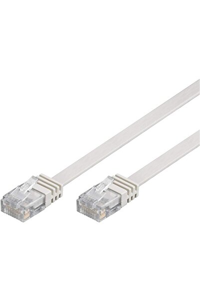 goobay Cablu U/UTP Cat5e alb plat 7,00m