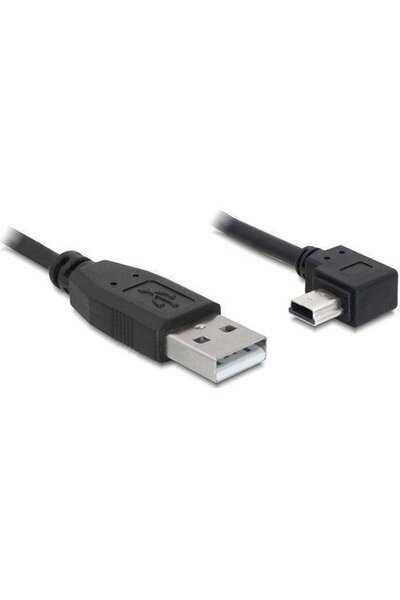 DELOCK Cablu USB 2.0-A mascul > USB mini-B cu 5 pini mascul, unghiular, 0,5 m