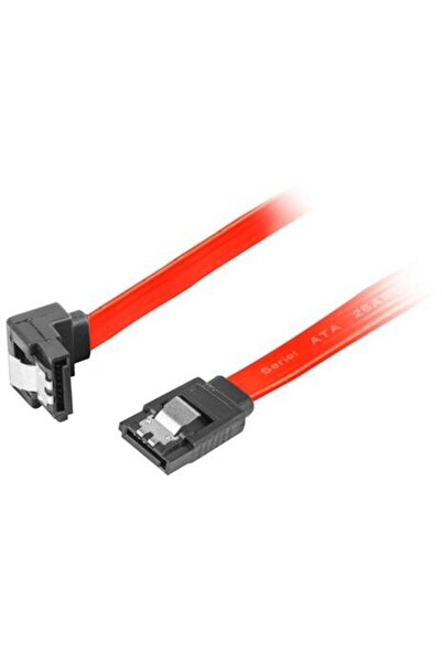 Lanberg cable SATA DATA II (6GB/S) F/F 30cm; METAL CLIPS ANGLED RED