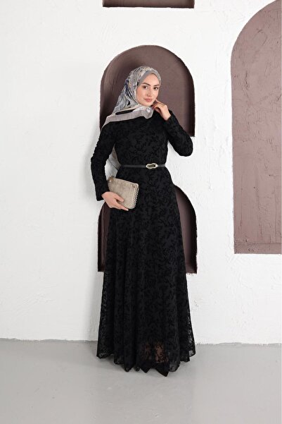 butik hira Flock Print Tulle Dress