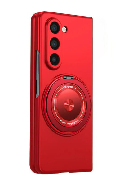 OEM Magnetic Kickstand Protective Case for Samsung Galaxy Z Fold 5, Deep Red