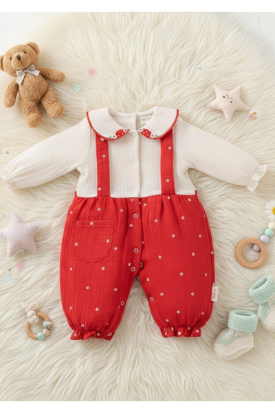 The Clover Baby Salopet Set - Set of 2 with Ruffled Embroidered Collar Shirt