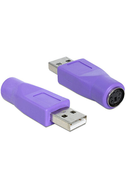 DELOCK 65461 cable gender changer USB-A PS/2 Violet