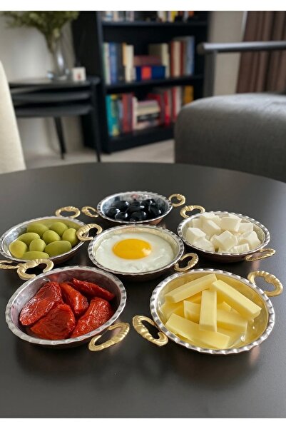 teberrik dükkan bakır kahvaltılık6 lı çerezlik bakır sunumluk meze tabağı bak...