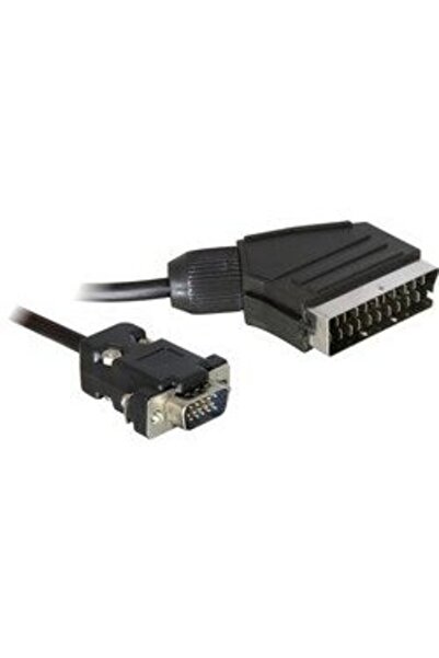 DELOCK Cablu video Scart -> VGA negru 2m