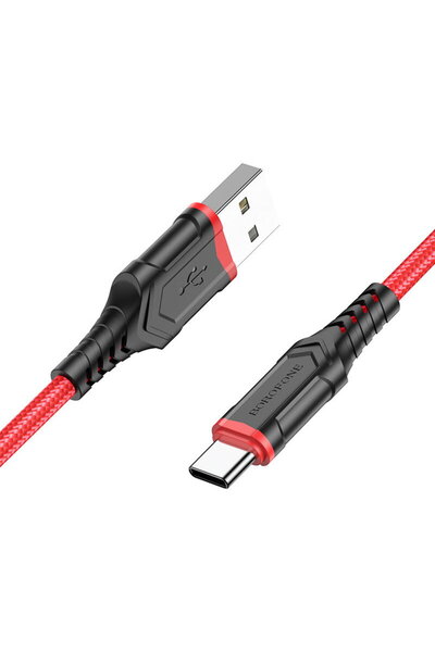 Borofone USB to USB Type-C Data and Charging Cable BX67, 1 m, 3A, Red