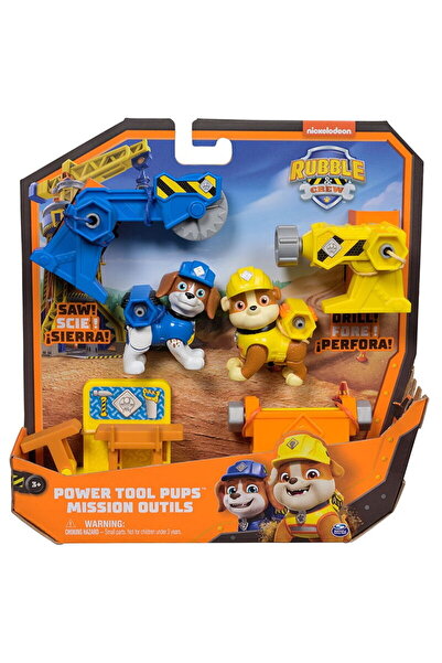 PAW PATROL Rubble & Wheeler, Set 2 Figurine Căței Scule Electrice, Multicolor...