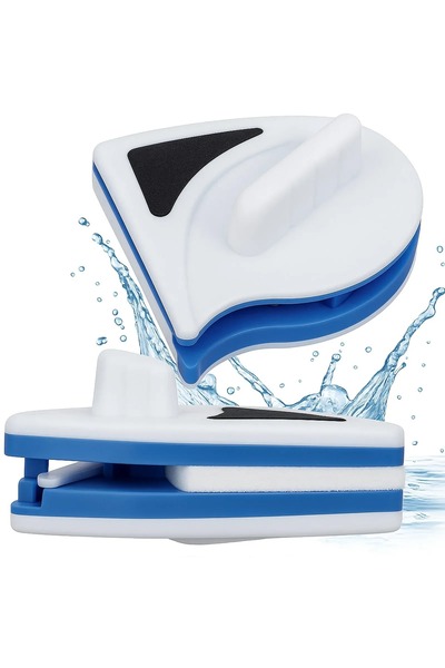 Hurt Magnetic window cleaner, plastic, white+blue, 15x14x2 cm