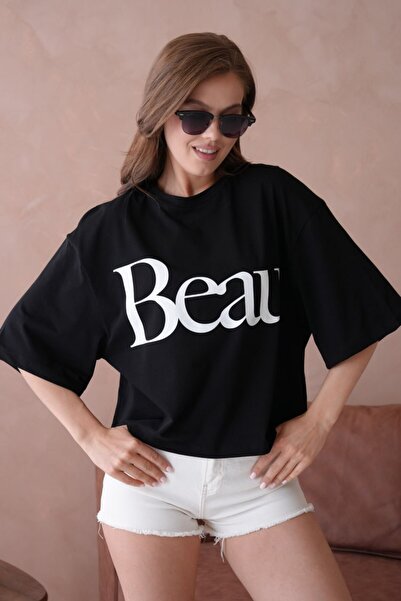 Noi Belis Oversized Printed Crew Neck Knitted T-Shirt Ss26Ts0023