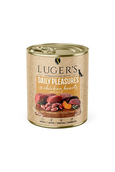 LUGER'S HRANA UMEDA CONSERVA CAINI CU INIMI DE PUI & MORCOV 800G