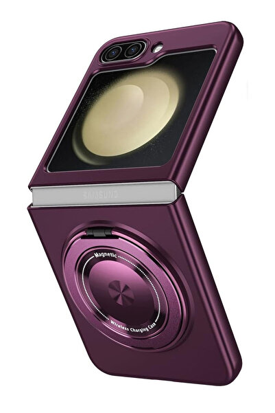 OEM Magnetic Kickstand Protective Case for Samsung Galaxy Z Flip 5, Dark Purple