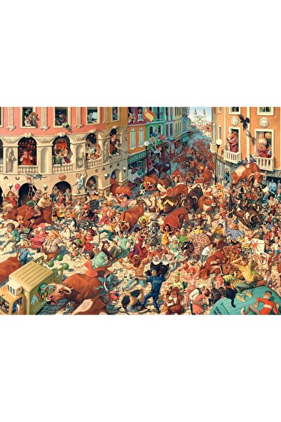 Castorland Puzzle 3000 piese - Bull Run in Pampeluna (Castorland-300648)