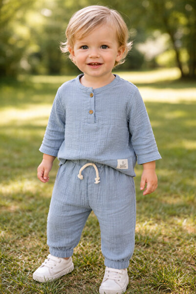 Baby Wood Erkek Çocuk Müslin Takım (Üst + Alt)