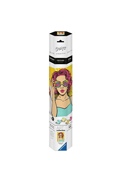 RAVENSBURGER CreArt ART Collection Canvas Edition - Lady in Pink (PopArt), pa...