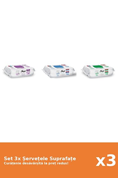 Sleepy Set 3 Șervețele Suprafațe Sleepy: Clasic, Bleach, White Soap