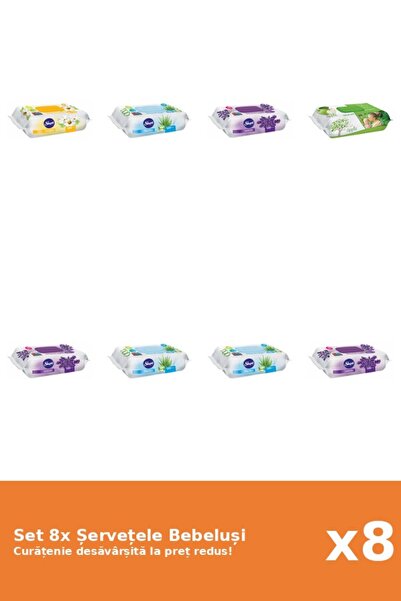Sleepy Set of 8 Sleepy Baby Wipes: Chamomile, Lavender, Aloe Vera, Apple