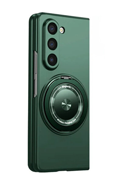 OEM Magnetic Kickstand Protective Case for Samsung Galaxy Z Fold 5, Dark Green