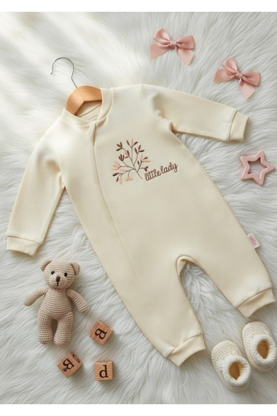 The Clover جمبسوت للفتيات الصغيرات ليتل ليدي مطرز بأزرار على الجهتين قطن