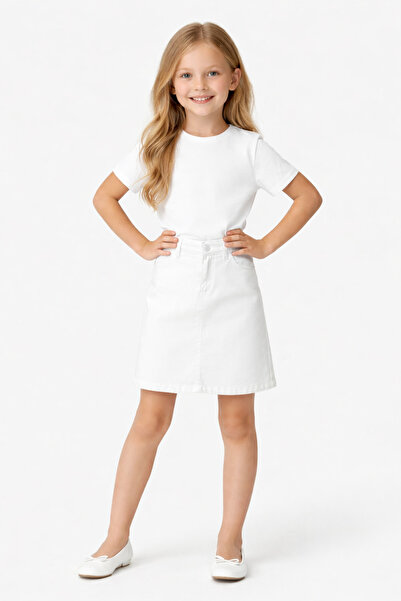 Nacar Kız Çocuk Keten Gösteri Eteği 23 Nisan 29 Ekim 10 Kasım