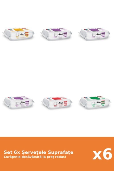 Sleepy Set 6 Șervețele Suprafațe Sleepy: Clasic, White Soap