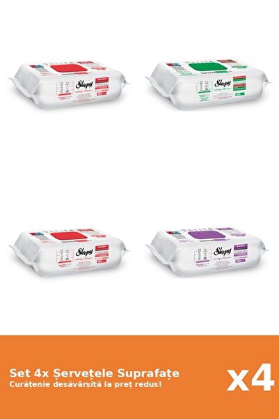 Sleepy Set 4 Șervețele Suprafațe Sleepy: Clasic, White Soap