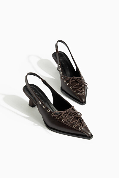 camaiore Maro amar cu vârf ascuțit și detaliu cu șireturi Clasic pantofi cu toc