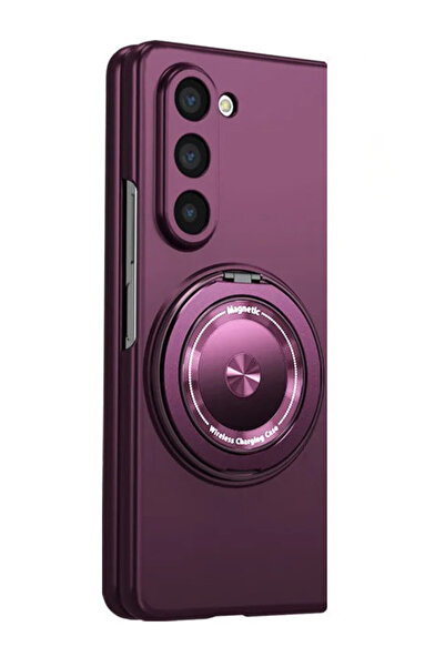 OEM Magnetic Kickstand Protective Case for Samsung Galaxy Z Fold 4, Dark Purple