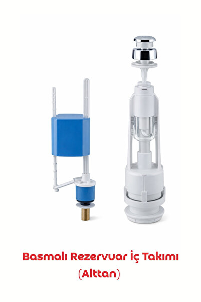 BANİO HOME - BASMALI REZERVUAR İÇ TAKIMI (ALTTAN), PUSH FLUSH TANK İNTERNAL K...