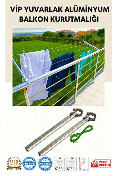 özgürce Alüminyum Balkon Çamaşır Askılığı, Yuvarlak Korkuluklar İçin, Hediye ...
