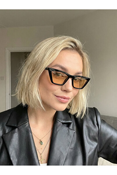 VEGA EYEWEAR Toscan Siyah Çerçeve Somon / nude Cam Trend Güneş Gözlüğü Cat ey...