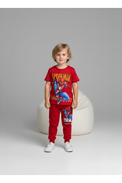 ÖRZİ Kids Men's Summer Printed Short-Sleeved Two-Piece Suit