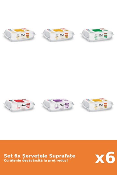 Sleepy Set of 6 Sleepy Surface Wipes: Classic, White Soap