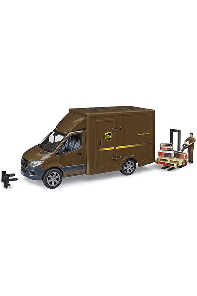 Bruder UPS MB Sprinter cu driver și accesorii, model de vehicul (maro)