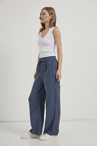 Arma Life Armalife 7604 Beli Elastic Detail Lace-Up Muslin Women's Pants