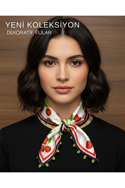 tarzınısec Choose Your Style Cherry Patterned Model Decorative Edge Design Sc...