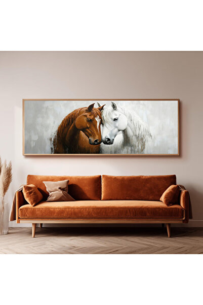 Dekorsiahome Ahşap Çerçeveli Panoramik Oturma Odası Salon Tablosu UZ0435