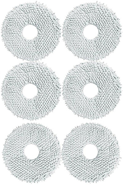 Rovexa Съвместима микрофибърна подложка за моп Roborock Q Revo S, 6 броя