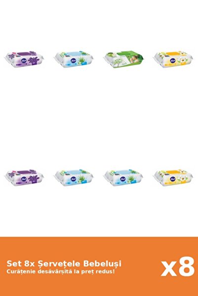 Sleepy Set of 8 Sleepy Baby Wipes: Chamomile, Lavender, Aloe Vera, Apple
