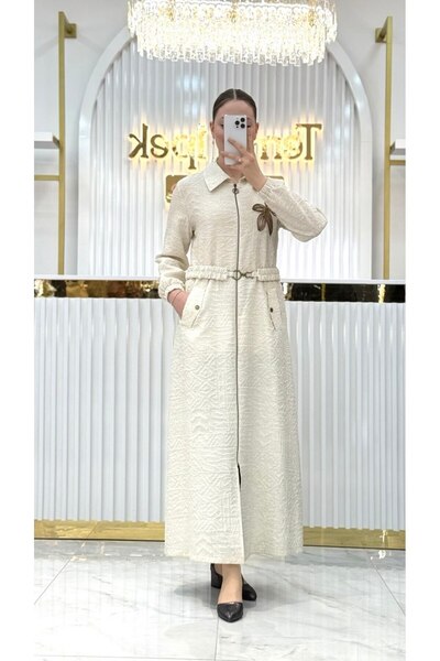 BELEN Rochie D cu model cu broderie florală cu pietre Ferace