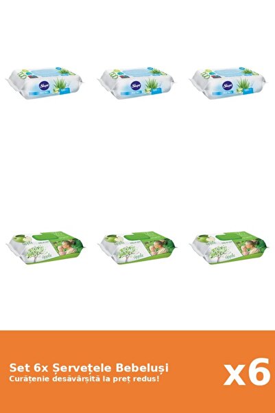 Sleepy Set of 6 Sleepy Baby Wipes: Aloe Vera, Apple