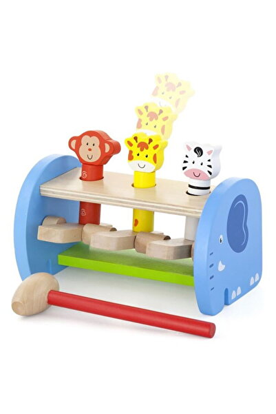 Viga Ciocan de lemn pentru cei mici cu animale